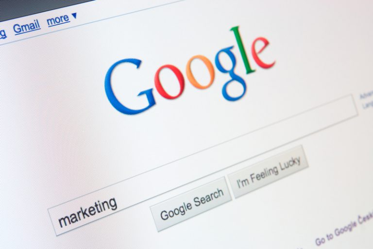 Google search for keyword term 'marketing'